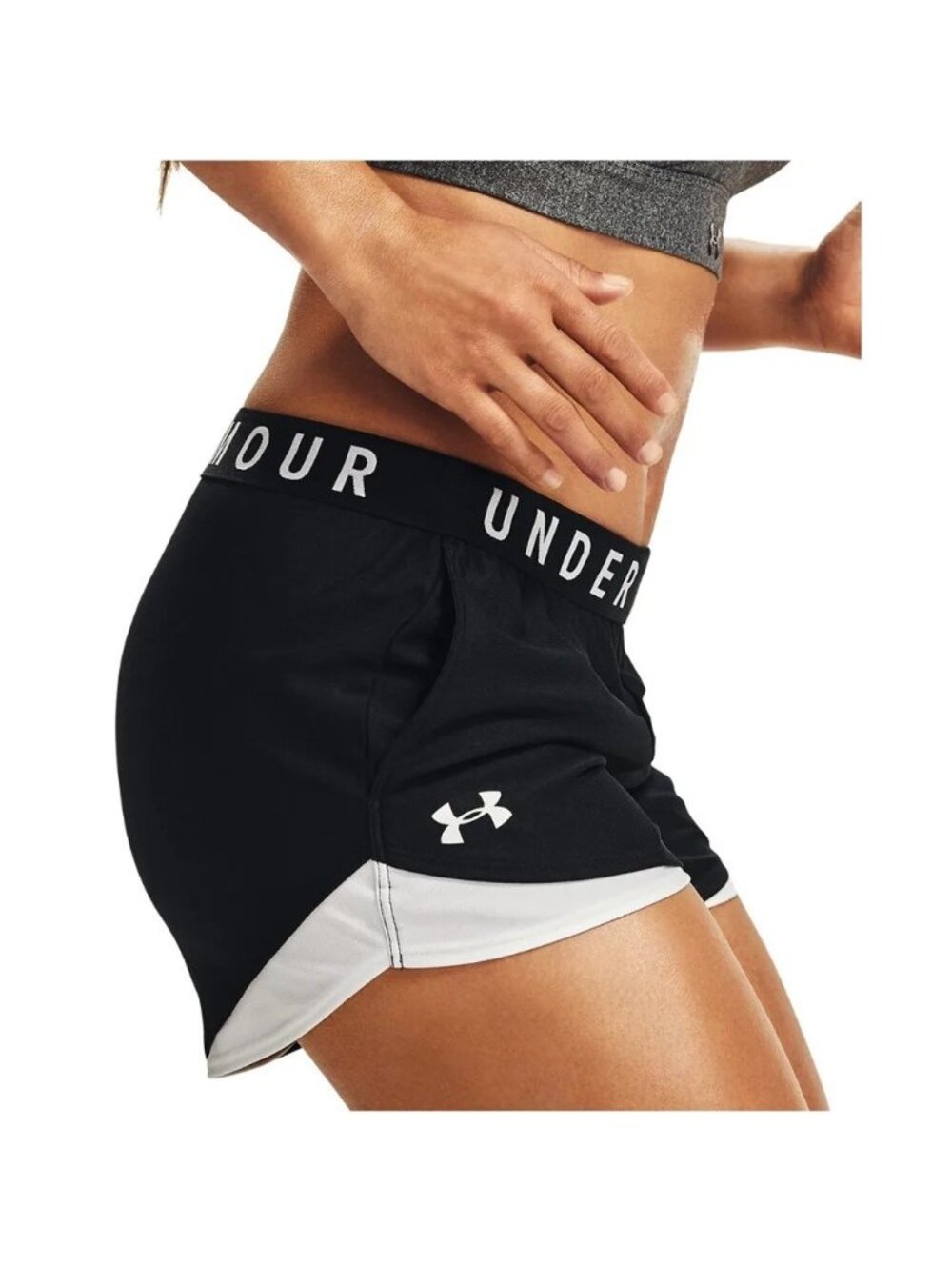 Under Armour Women Plus Size 3X Play Up Shorts 3.0 Black White - Picture 4 of 4